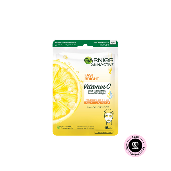 Garnier Fast Bright Vitamin C Brightening Tissue Mask For Uneven & Dull Skin